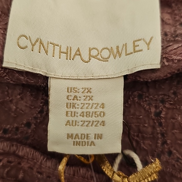 Cynthia Rowley Women's Dusty Rose 3/4 Sleeve Plus Size Tunic Top NWT 2x & 3x - Picture 13 of 13